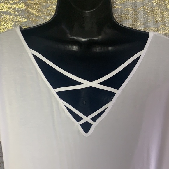 Reitmans Oversized White/Blue&Orange Striped Blouse Size XXL - Picture 7 of 12